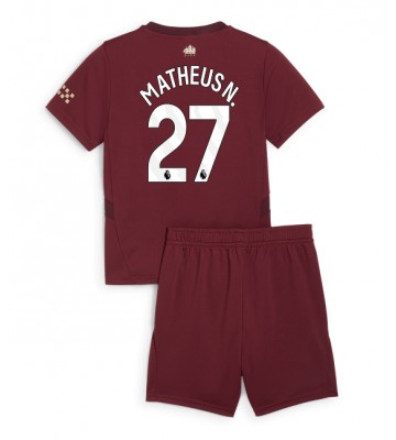 Manchester City Matheus Nunes #27 Tredje Tröja Barn 2024-25 Kortärmad (+ Korta byxor)